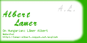 albert lamer business card
